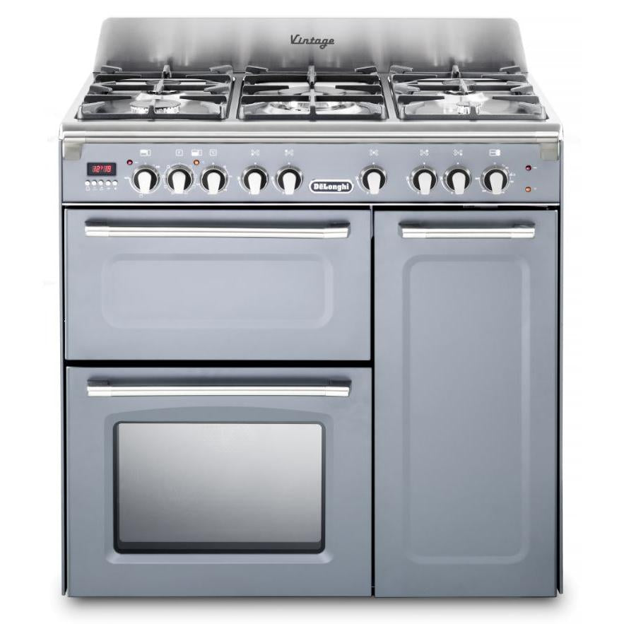 De'Longhi D3VR908DFSL 90cm Vintage Dual Fuel Range Cooker In Slate