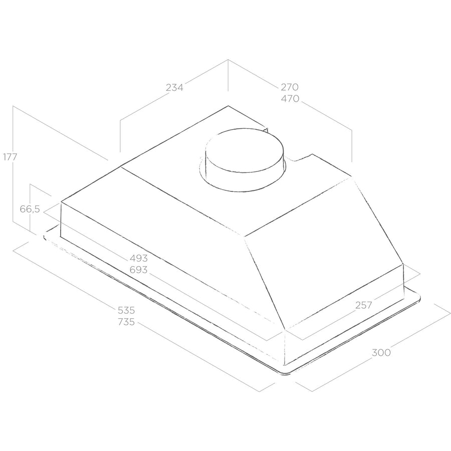 Elica ERAGRA80 72cm Built-In Canopy Hood