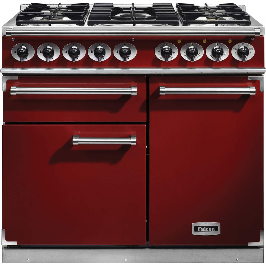 falcon 100cm F1000DXDFRD 100cm range cooker cherry red 