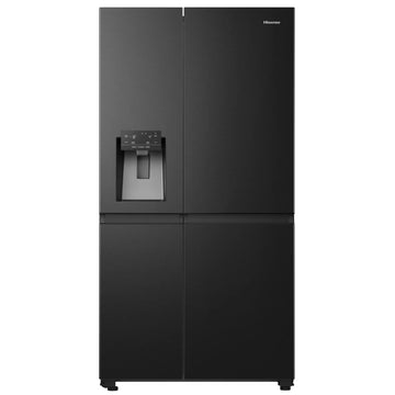 Hisense RS818N4TFE non-plumbed American fridge freeze in premium black r 