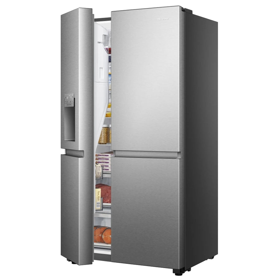 Hisense RS818N4TIE Non-Plumbed American Fridge Freezer - Premium stainless steel