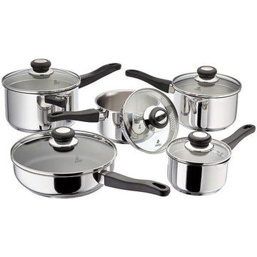 J3C2A Judge Vista 5 Piece Draining Saucepan Set - Basil Knipe Electrics
