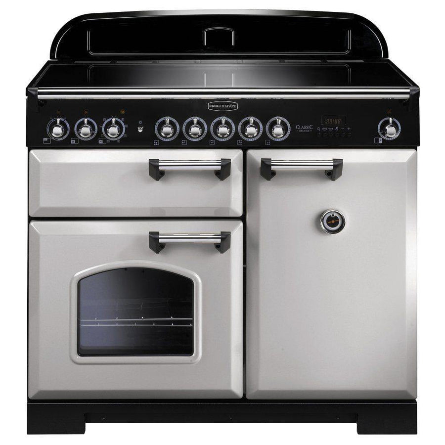 Rangemaster CDL100EIRP/C Classic Deluxe 100 Induction Range Cooker In Royal Pearl & Chrome