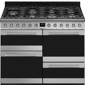 smeg symphony SYD4110-1 110cm dual fuel range cooker in stainless steel 