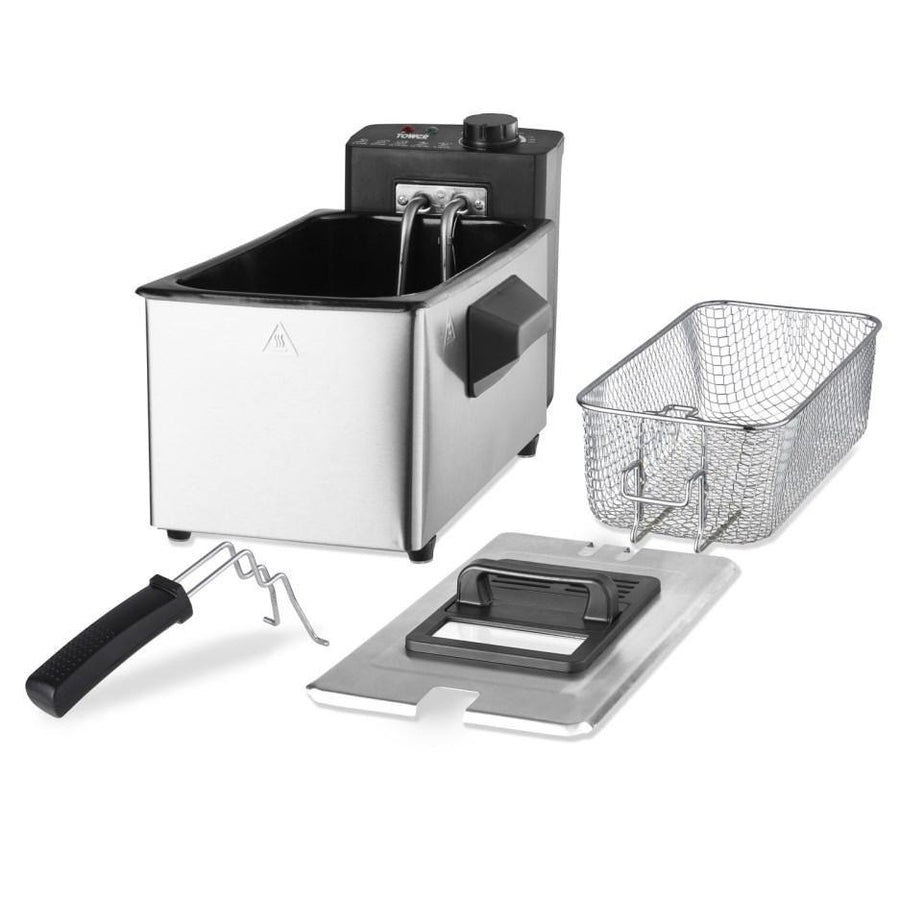Tower T17048 3L Deep Fat Fryer - Stainless Steel - Basil Knipe Electrics