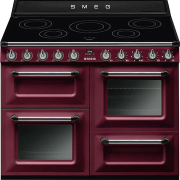 Smeg TR4110IRW 110cm Victoria Range Cooker with Induction Hob, Red Wine - Basil Knipe Electrics