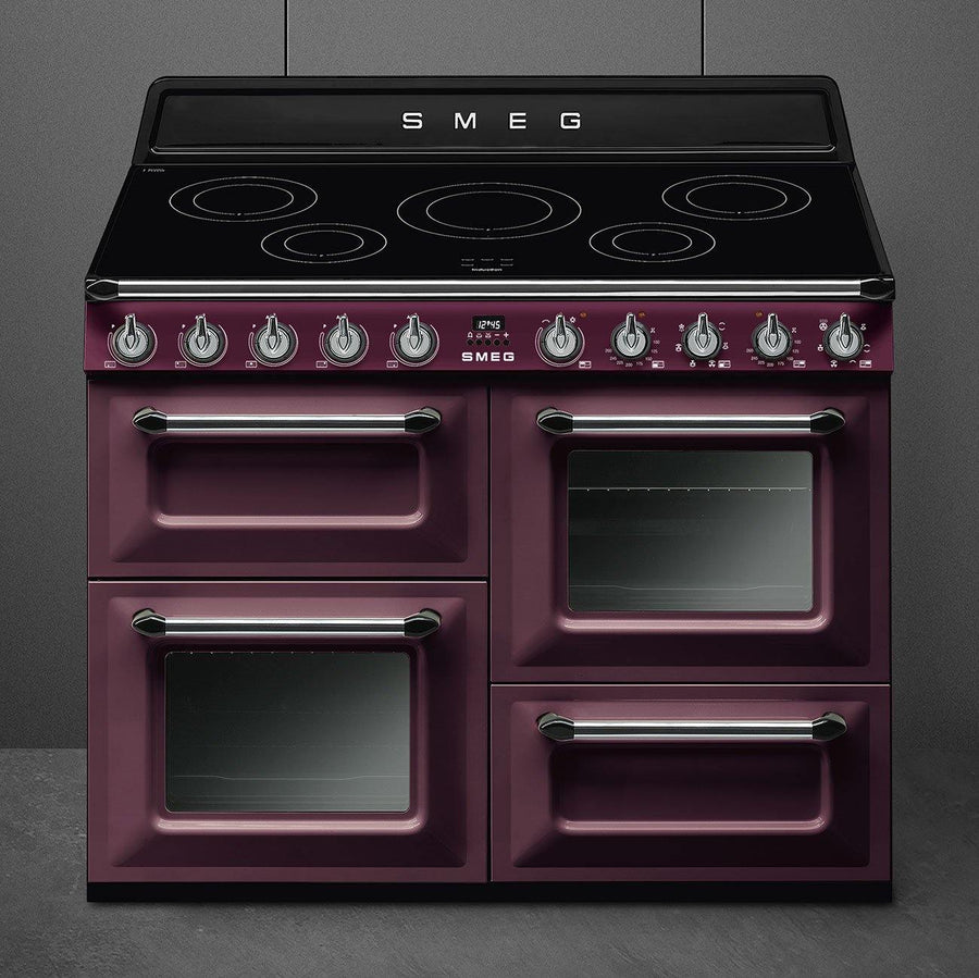 Smeg TR4110IRW 110cm Victoria Range Cooker with Induction Hob, Red Wine - Basil Knipe Electrics