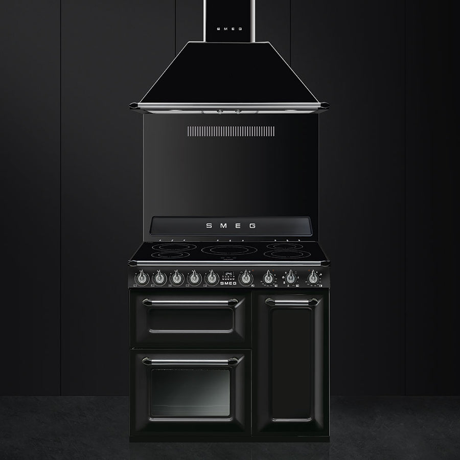 smeg TR93BL 90cm Dual Fuel range cooker in black 