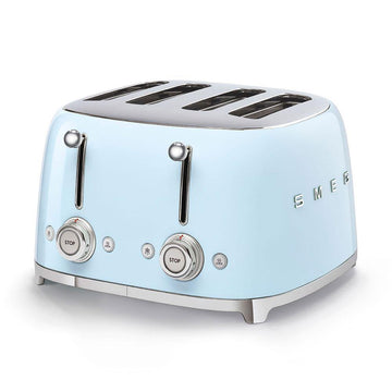 Smeg TSF03PBUK Retro Style 4 Slice Toaster In Pastel Blue - Basil Knipe Electrics