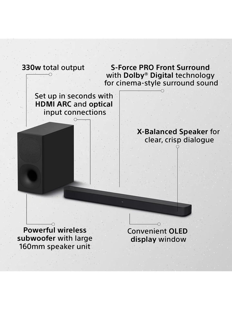 Sony HTSD40 2.1 Bluetooth Sound Bar with Wireless Subwoofer