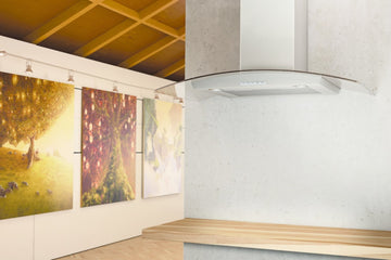 GWA Esto Fabriano (F39-90-S4-650-X/VT) 90cm Curved Glass Chimney Hood