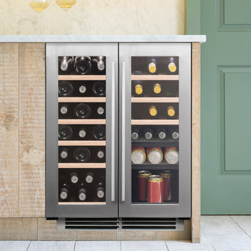 Caple WI6234 60cm Built In Undercounter Stainless Steel Dual Zone Wine Cooler