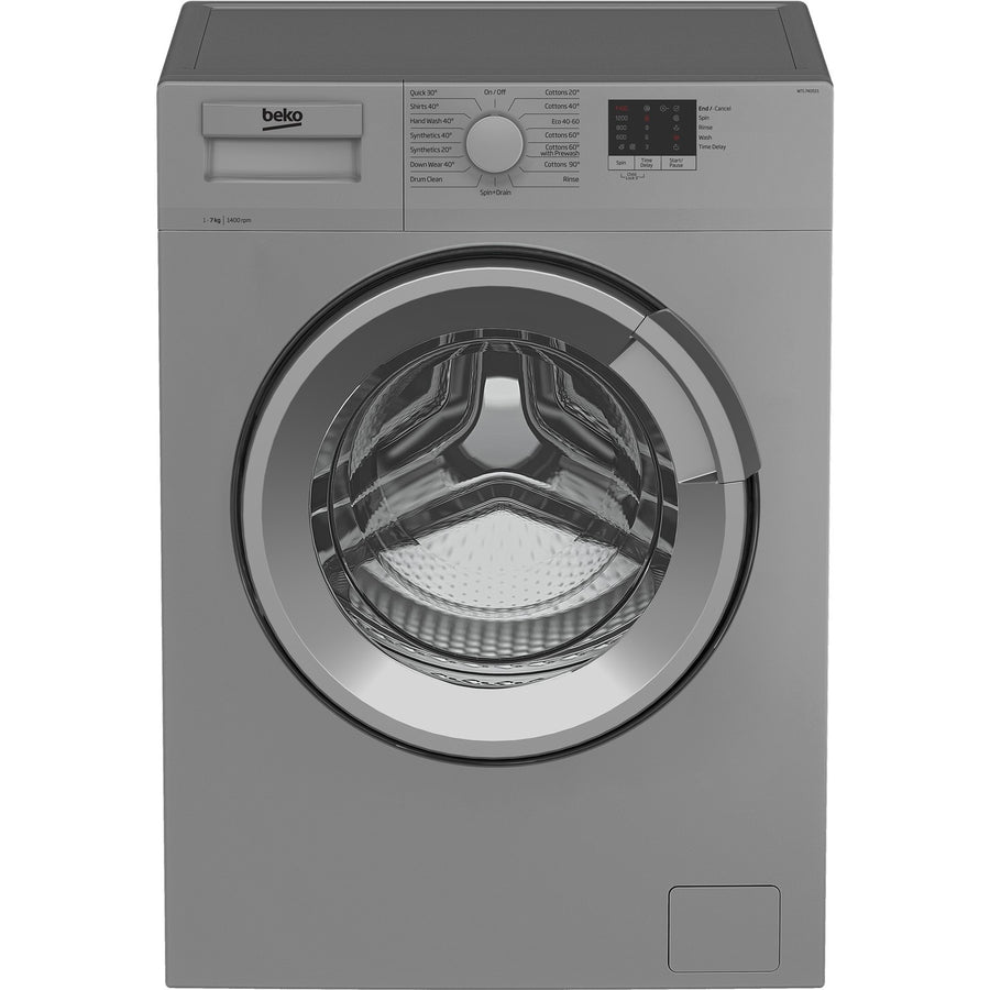 Beko WTL74051S 7kg 1400rpm Washing Machine - Silver - 28 min quick programme