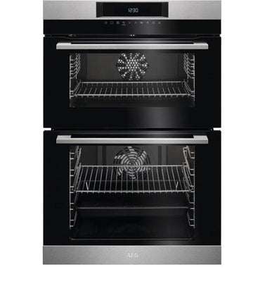 AEG DCK731110M dual cavity oven with catalytic cleaning. Hot Air for even cooking throughout the cavity. 