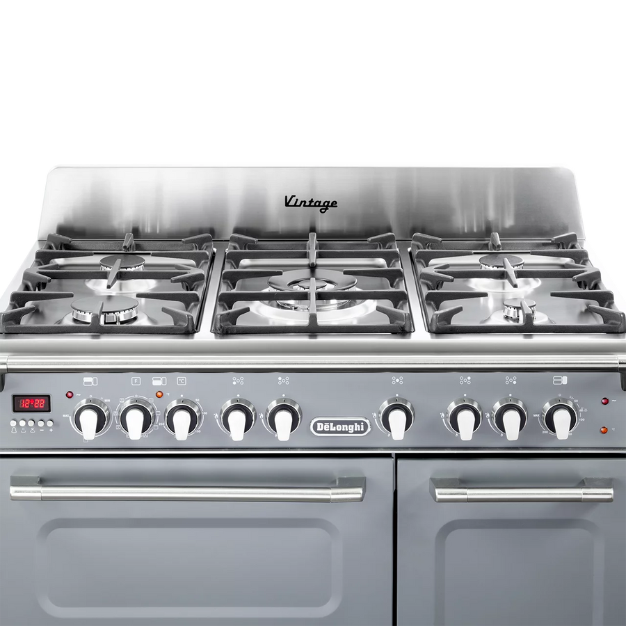 De'Longhi D3VR908DFSL 90cm Vintage Dual Fuel Range Cooker In Slate