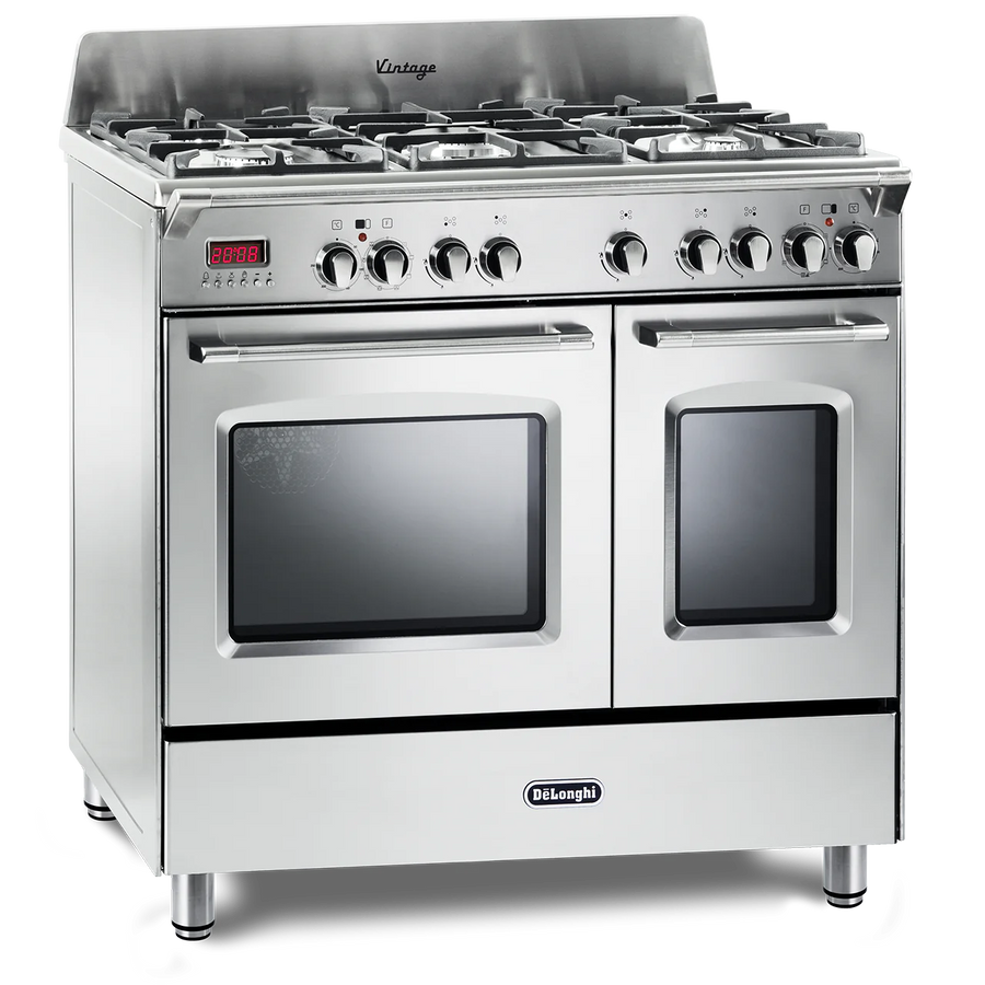 De'Longhi DVTR906DFSS 90cm dual fuel range cooker in stainless steel