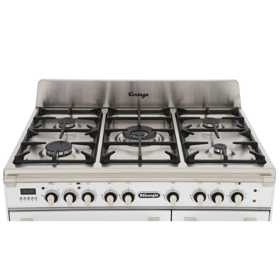 D3VR908DF De'Longhi 90cm dual fuel range cooker in white 