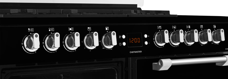 Leisure CC100F521T 100cm dual fuel range cooker in black