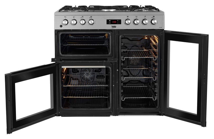 Beko KDVF90X 90cm Dual Fuel Range Cooker - Stainless Steel