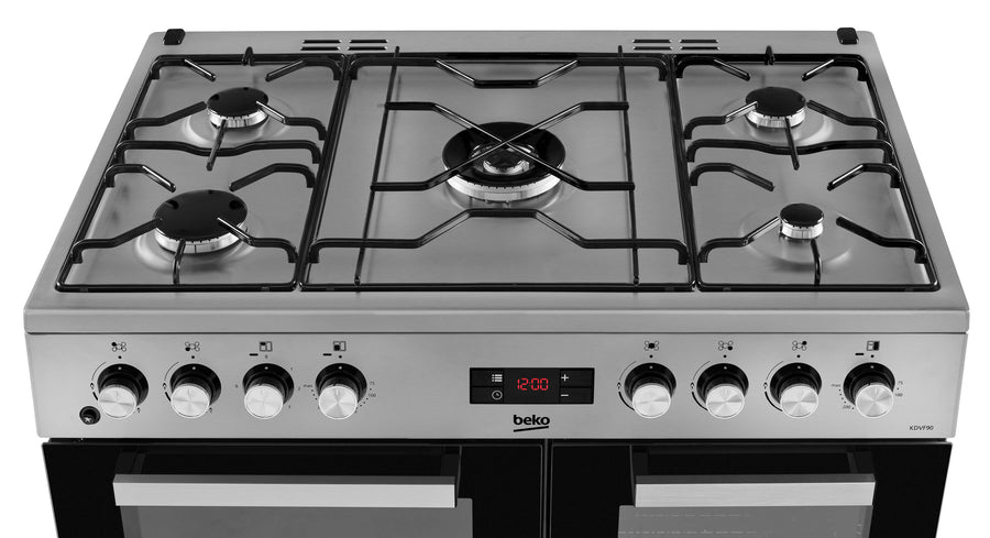 Beko KDVF90X 90cm Dual Fuel Range Cooker - Stainless Steel