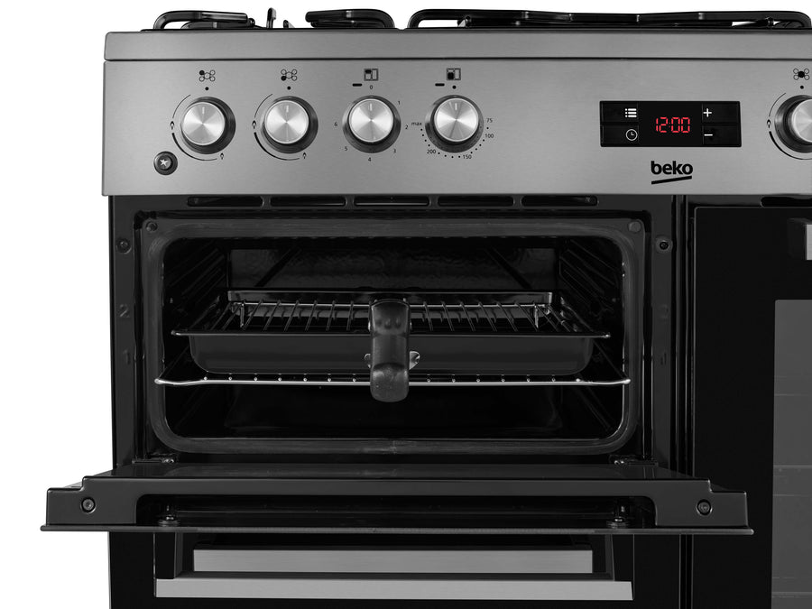 Beko KDVF90X 90cm Dual Fuel Range Cooker - Stainless Steel