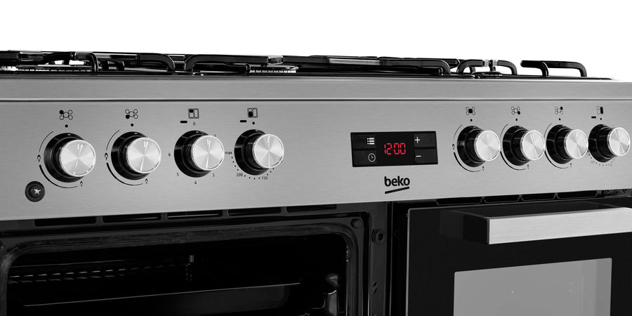 Beko KDVF90X 90cm Dual Fuel Range Cooker - Stainless Steel