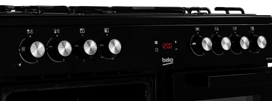 Beko KDVF90K 90cm Dual Fuel Range Cooker - Black