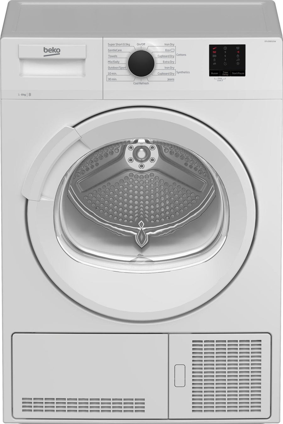 Beko DTLCE80121W 8Kg Condenser Tumble Dryer - White - Basil Knipe Electrics