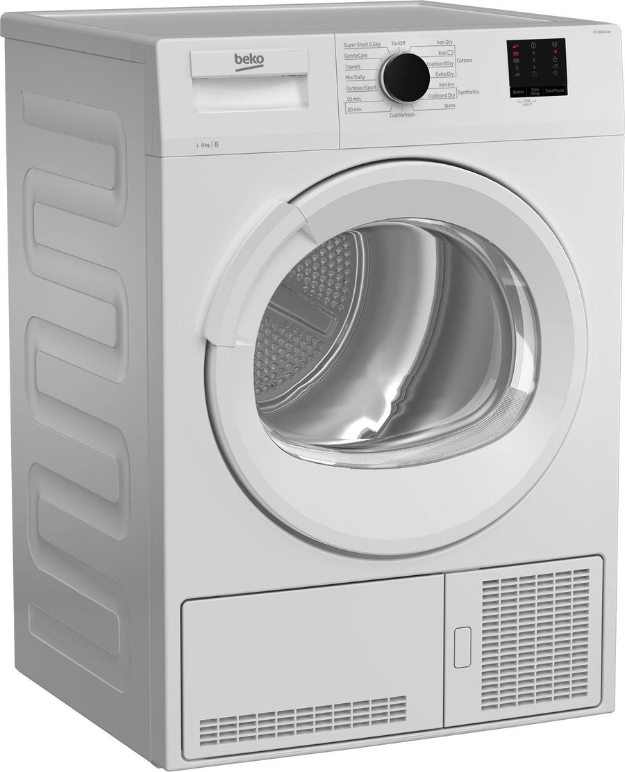 Beko DTLCE80121W 8Kg Condenser Tumble Dryer - White - Basil Knipe Electrics