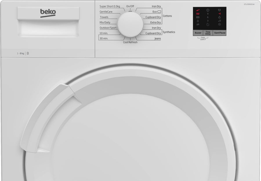 Beko DTLCE80051W 8kg condenser tumble dryer 