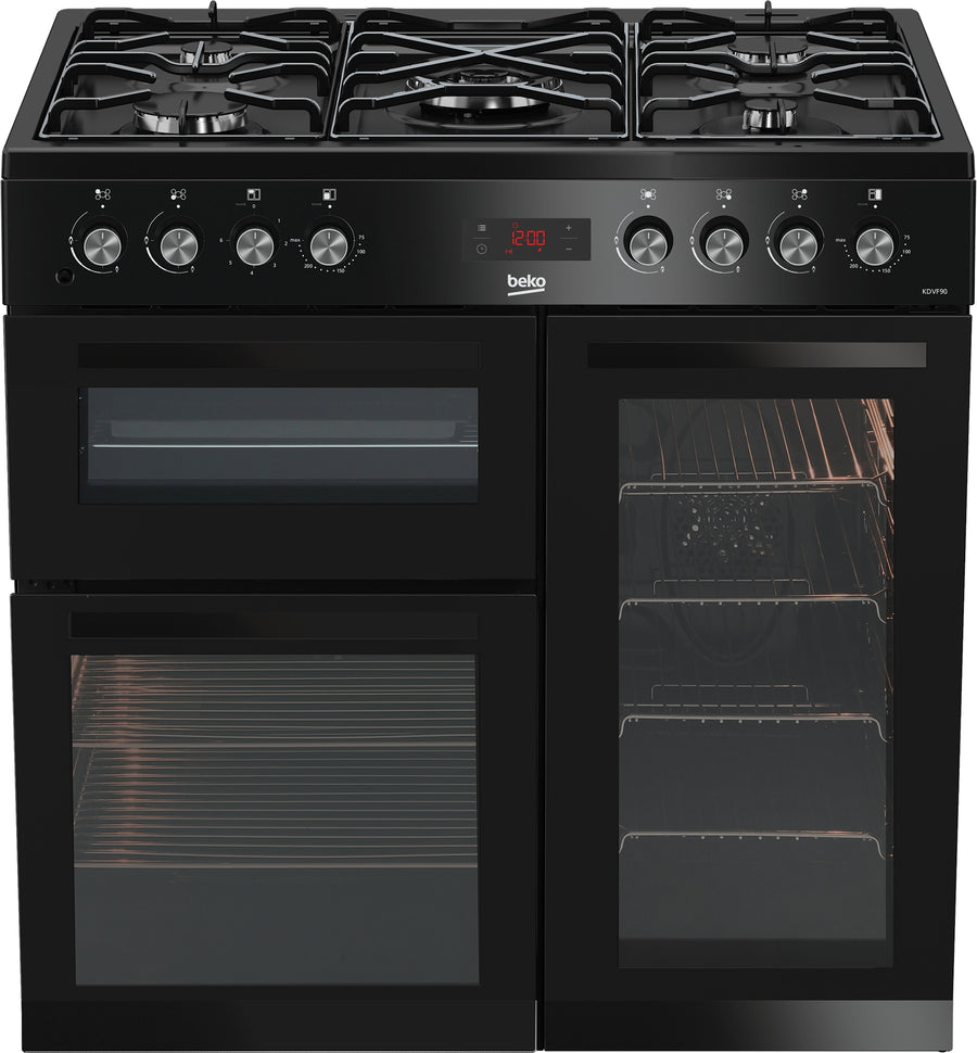 Beko KDVF90K 90cm Dual Fuel Range Cooker - Black