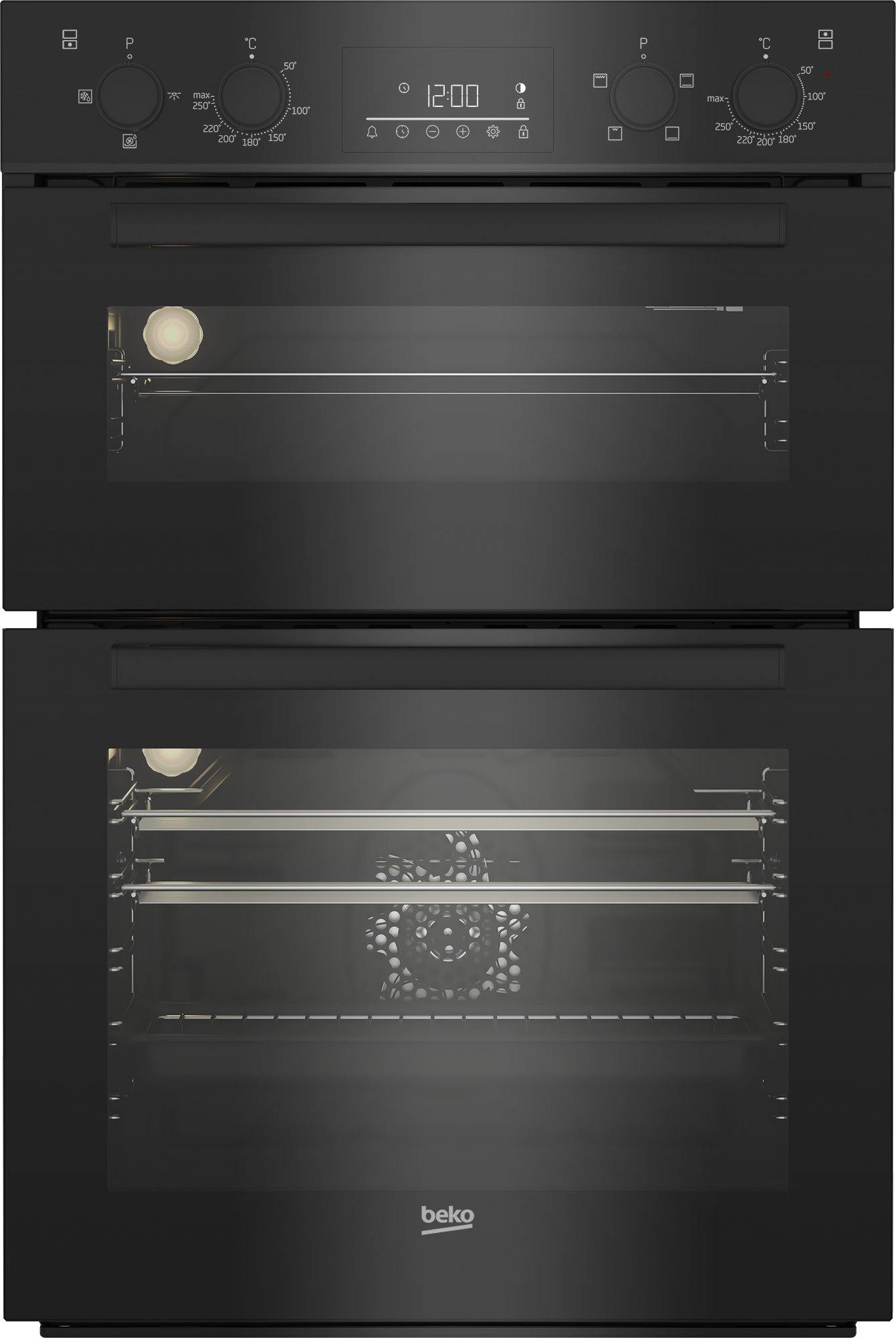 Beko BBDF22300B BuiltIn SimplySteam™ Double Oven Black Basil Knipe