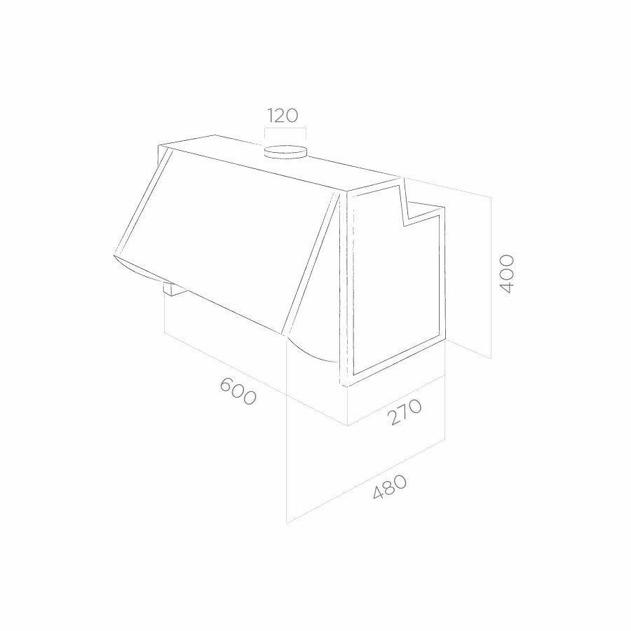 Elica E120GR 60cm Single Motor Integrated Cooker Hood
