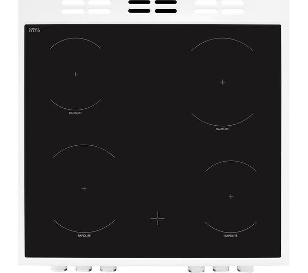 Beko KDC653W 60cm double oven electric cooker with ceramic hob in white 