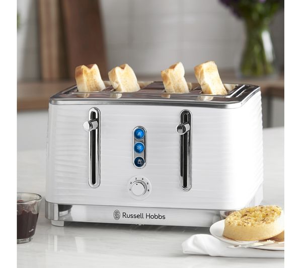 Russell Hobbs 24380 White Inspire High Gloss 4 Slice Toaster