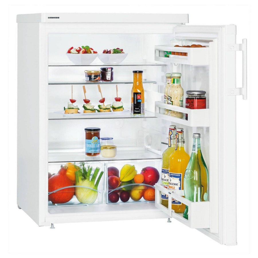 Liebherr T1810 60cm table top larder fridge, 4 glass shelves and 2 shelves. This fridge has auto defrost technology