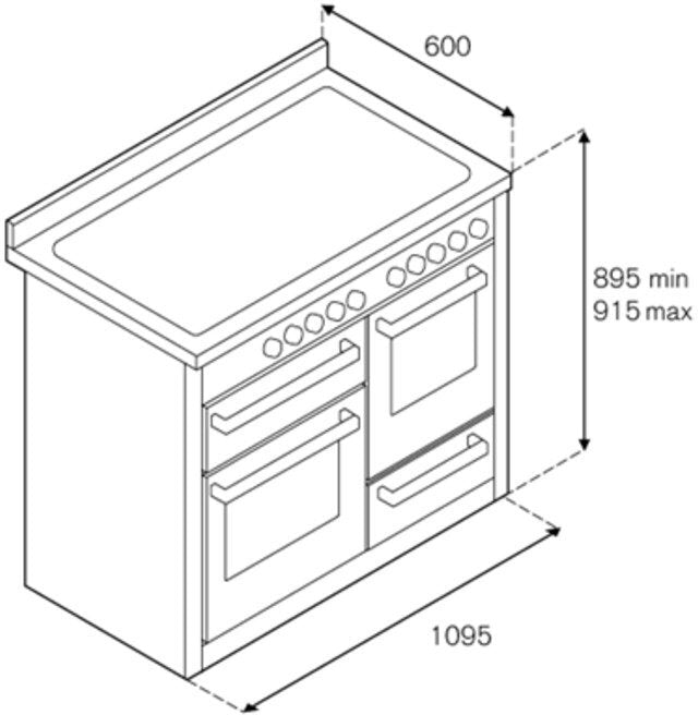 Bertazzoni PRO116L3EXT 110cm Dual Fuel Range Cooker in Stainless Steel