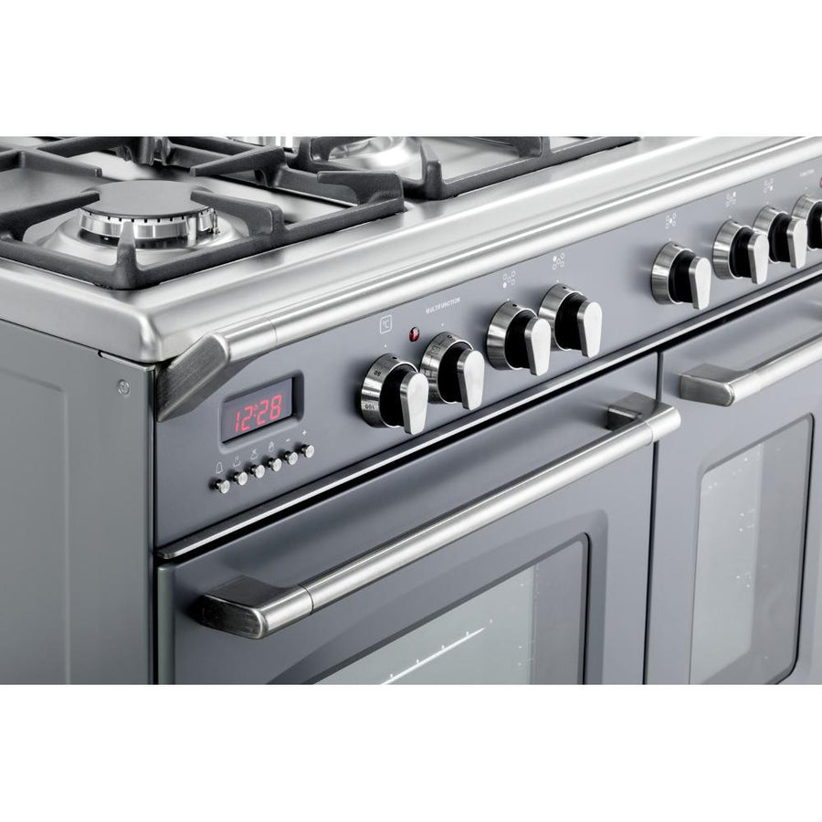 De'Longhi DVTR906DFSL 90cm Vintage Twin Cavity Dual Fuel Range Cooker in Slate Grey