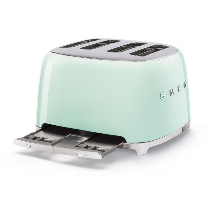 Smeg TSF03PGUK Retro Style 4 Slice Toaster In Pastel Green