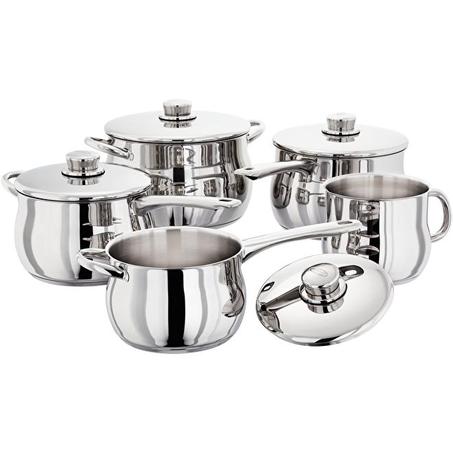 Stellar 1000 S1F4B 5 Piece Deep Saucepan Set with Lids