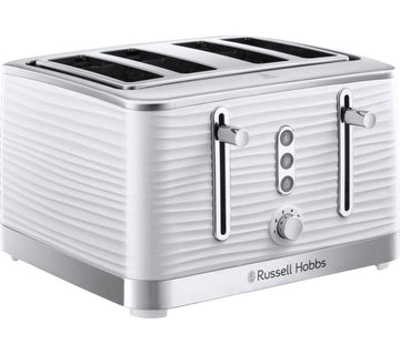 Russell Hobbs 24380 White Inspire High Gloss 4 Slice Toaster - Basil Knipe Electrics