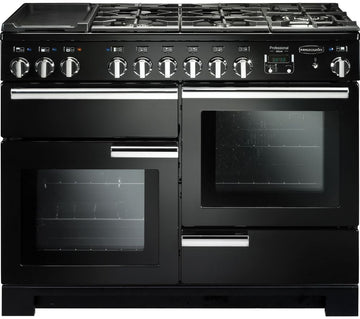 RANGEMASTER PROFESSIONAL DELUXE 110CM DUAL FUEL BLACK & CHROME